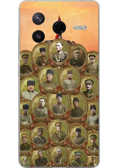Poco F7 Pro Uyumlu Atatürk Ve Kurtuluş Savaşı Komutanları Baskılı Silikon Kılıf Renkli
