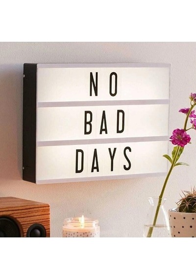 Led Message Light Box 96 Harfli Dekoratif Led Işıklı Mesaj Panosu 30 22 Cm Usb Ve Pilli