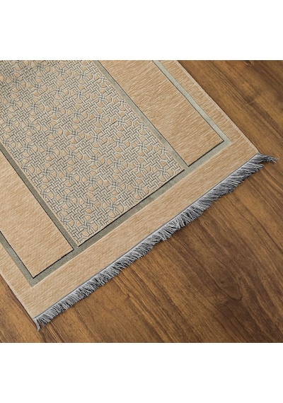 Selçuklu Desenli Lüks Şönil Seccade Vizon 66 X 120 Cm 520 Gr Çok Renkli