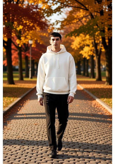 Benerly Erkek Kapüşonlu Düşük Kol Uzun Kollu Oversize Kalıp Sweatshirt Fo Ekru