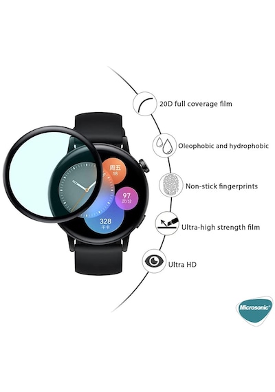 Microsonic Huawei Watch Gt5 41mm Tam Kaplayan Temperli Cam Full Ekran Koruyucu