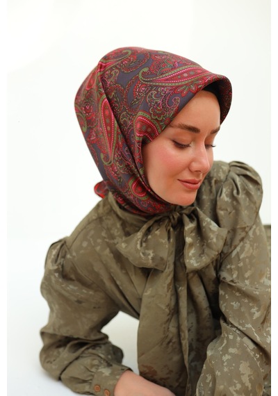 Silk Home Twill İpek Eşarp 11455-06 Narçiçeği, Funda, Yeşil, Pembe