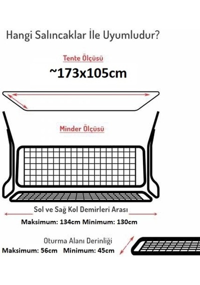 Mandaştekstil Mandaş Süngerli Salıncak Minder Seti (Duck Kumaş)-2 Kişilik Sarı