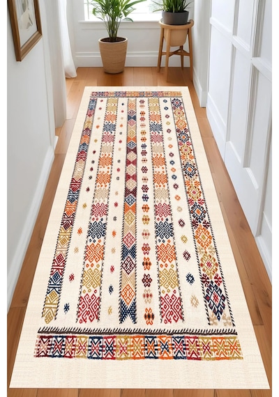 Rovigo Home Dijital Baskı Yıkanabilir Kaymaz Taban Salon Halısı Ve Yolluk Rv133-fnl438 Bej