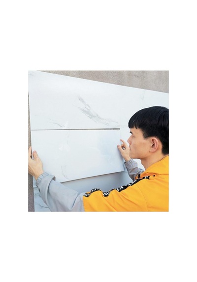 Ayrex Düz Kırık Beyaz Yapışkanlı Pvc Duvar Kaplama Mutfak Banyo Sticker 30 60cm 6 Adet 1,08mt2 Genel