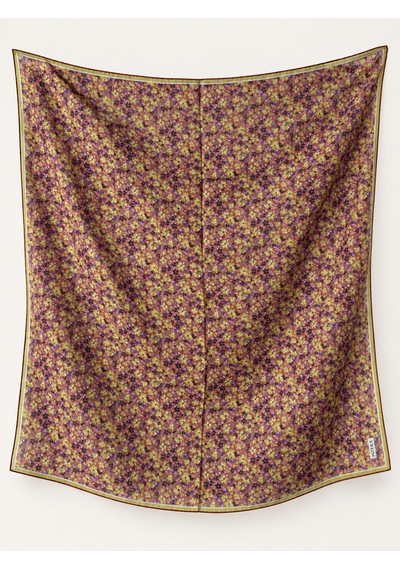 Silk Home Mini Floral Desen Soft Pamuk Eşarp Çikolata