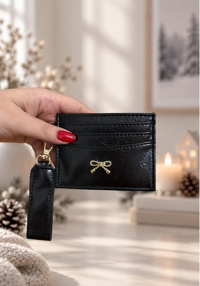 Elpida Bags Kadın Fiyonk Detaylı El Askılı Kartlık Siyah