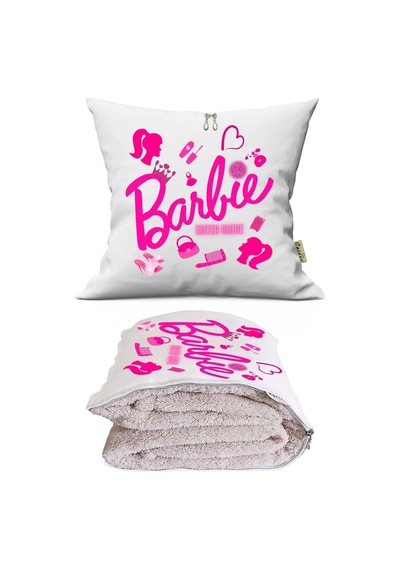 Barbie Girl Enter Mode Baskılı Tv Battaniyeli Opsiyonel Dekoratif Yastık Kırlent Çok Renkli