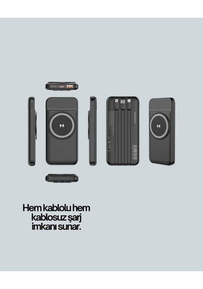 İphone Ve Android Uyumlu 10000mah Powerbank Hem Kablolu Hem Kablosuz Diğer