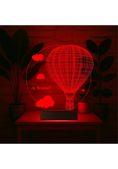 Luvivia Balon Bulut Tasarım Kişiye Özel 3d Lamba - Masa Gece Lambası V1 Şeffaf
