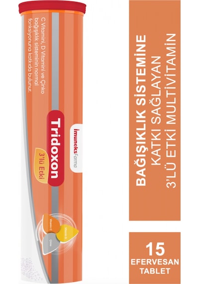 İmuneks Tridoxon 3'lü Etki 15 Efervesan Tablet