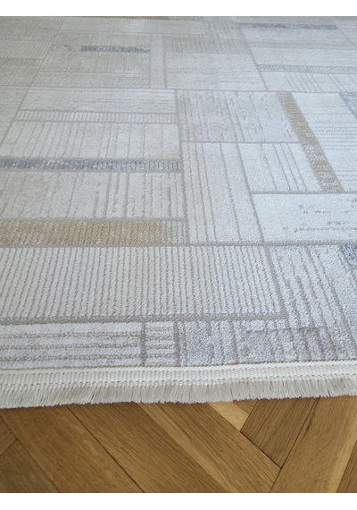 London Krem Multi Dekoratif Bambu Akrilik Yumuşak Modern Özel Ölçü Koridor Oturma Çocuk Odası Halısı 003-krem/multi