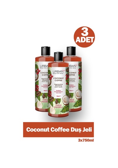 Urban Care Body Series Coconut Coffee Duş Jeli 750 Ml 3 Adet Hindistan Cevizi