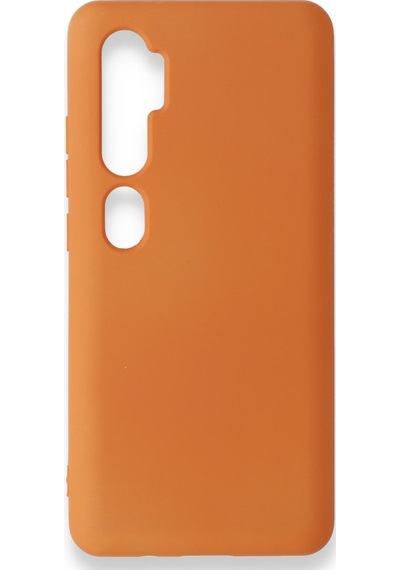 Xiaomi Mi Note 10 Pro İçi Kadife Kaplı Esnek Silikon Kapak Ryc/ Nano Lansman Turuncu