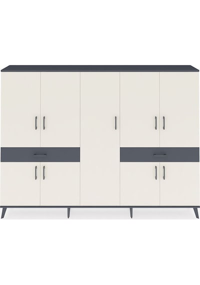 Arges Dolap 12 Raflı 2 Çekmeceli 8 Kapaklı 220x30x163 Antrasit-aytaşı/antrasit Aytası/antrasıt - Antrasıt Arges Dolap 12 Raflı 2 Çekmeceli 8 Kapaklı 220x30x163 Antrasit-aytaşı/antrasit Aytası/antrasıt - Antrasıt