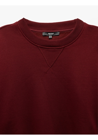 Koton Bisiklet Yaka Dikiş Detaylı Şardonlu Pamuk Karışımlı Basic Sweatshirt Bordo 5sam70045mk Bordo Koton Bisiklet Yaka Dikiş Detaylı Şardonlu Pamuk Karışımlı Basic Sweatshirt Bordo 5sam70045mk Bordo