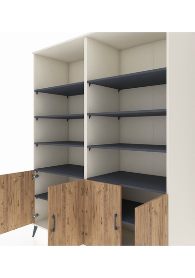 Kronos Gardrop 10 Raflı 4 Kapaklı 176x59x221 Aytaşı-çam/antrasit Beyaz Kronos Gardrop 10 Raflı 4 Kapaklı 176x59x221 Aytaşı-çam/antrasit Beyaz