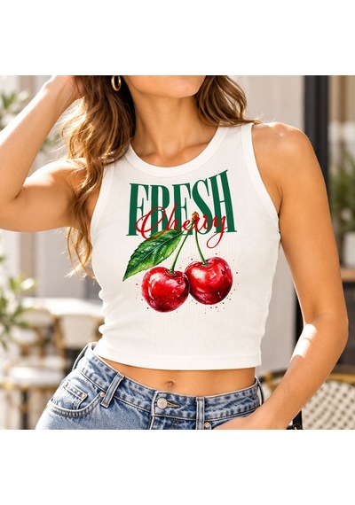 Bk Gift Sıfır Kol Fitilli Crop Bluz - Esnek Likralı Günlük Crop-1 Beyaz