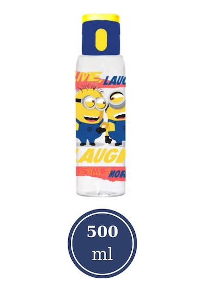 Flosoft Lisanslı Minions Düğmeli Matara Ve Beslenme Kutusu, 3 Bölmeli Okul Kabı Ve Suluğu 2 Li Set