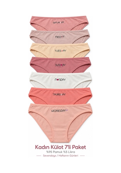 Nicoletta Kadın Külot 7 Li Paket Likralı Pamuklu Sevendays Haftanın Günleri Pembe Nicoletta Kadın Külot 7 Li Paket Likralı Pamuklu Sevendays Haftanın Günleri Pembe