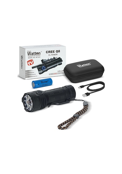 Cree Q8- Xpg 8+1 Led Şarjlı El Feneri Wt-623 Asorti