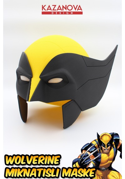 Kazanova Design Wolverine Mıknatıslı Giyilebilir Maske Gerçek Boy Marvel X-men Cosplay