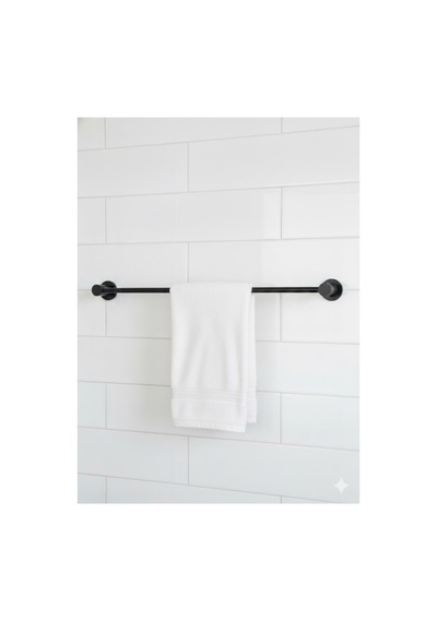 Siyah Alüminyum Banyo Seti Havluluk & Tuvalet Kağıtlığı Çift Taraflı Bantlı Gümüş