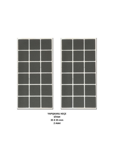 Zemin Koruyucu, 35x35 Mm Keçe, Siyah 2 Adet Siyah