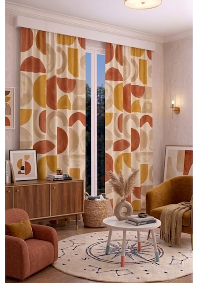 Modern Geometrik Desenli Fon Perdesi 100 X 250 Cm 1 Kanat Dekoratif Dijital Baskılı Premium Salon Oturma Odası Yatak Odası Pencere Perdesi Turuncu Sarı Modern Geometrik Desenli Fon Perdesi 100 X 250 Cm 1 Kanat Dekoratif Dijital Baskılı Premium Salon Oturma Odası Yatak Odası Pencere Perdesi Turuncu Sarı