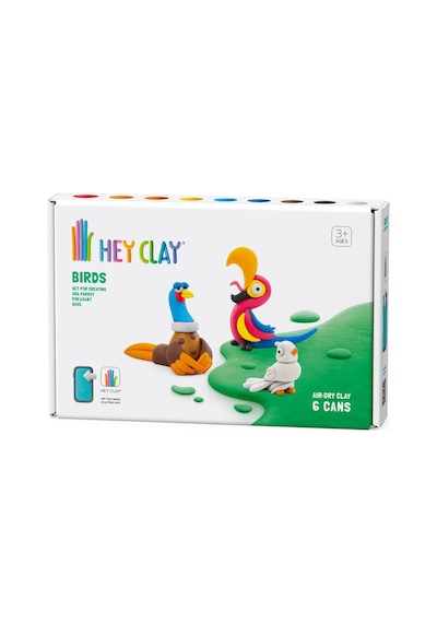 Hey Clay Hava İle Kuruyan Kil 6'lı Kutu - Kuşlar Sülün, Papağan, Güvercin