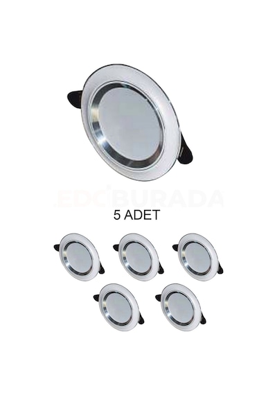 Cata Ct-5257 Zebra Led Spot Beyaz-krom 6w 3 Renk - 5 Li Paket
