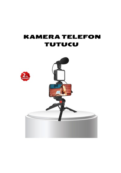 Video Çekim Kiti Tripod Led Işık Harici Mikrofon Bluetooth Kumanda Seti