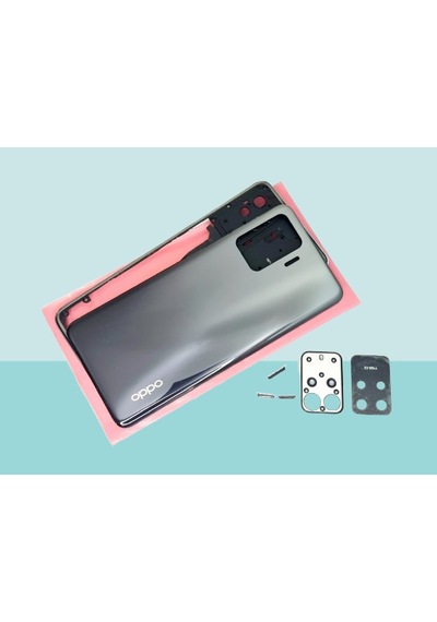 Tkgz - Oppo Reno 5 Lite Full Kasa Arka Kapak Batarya Kapağı - Siyah Çok Renkli