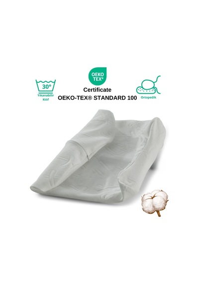 Rudu Japon Yastık Kılıfı Çift Taraflı Visco Visko 51x41x13-11cm Beyaz
