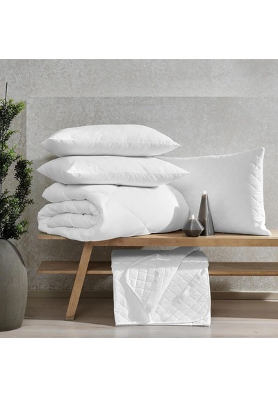 Taç Comfort Mikrofiber Çift Kişilik Yorgan Beyaz Çok Renkli