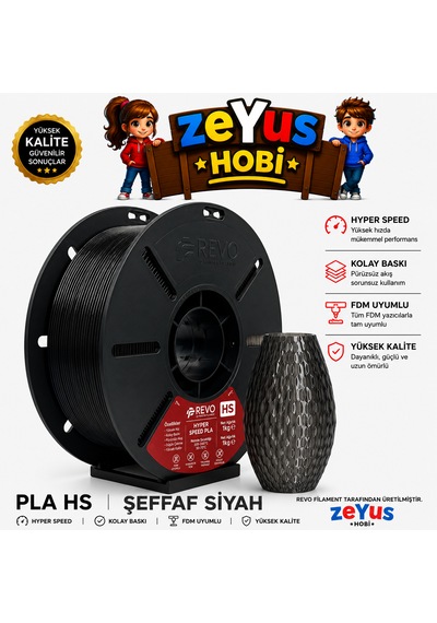 Generic Pla Hs Hyper Speed Filament Şeffaf Siyah 1.75 Mm 1000 Gr