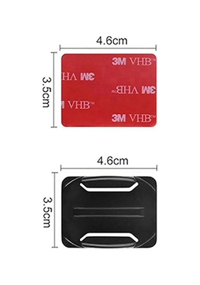 Gplus Bs01k 2 Parça Oval Zemin Kavisli Yüzey Aksiyon Kamera Uyumlu 3m Yapışkan Motor Kask Bağlantı Aparatı Siyah