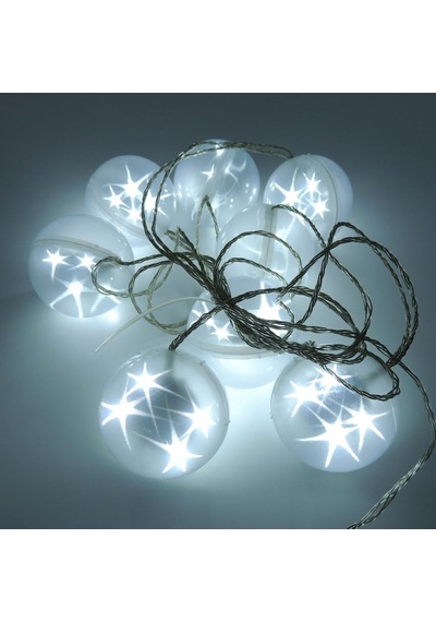 Yıldız Animasyonlu Beyaz Led 8 Top Işık Disko Küre Aydınlatma 220