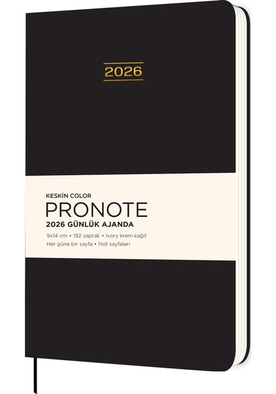 Keskin 2026-9 14 Pronote Günlük Ajanda - Siyah Siyah