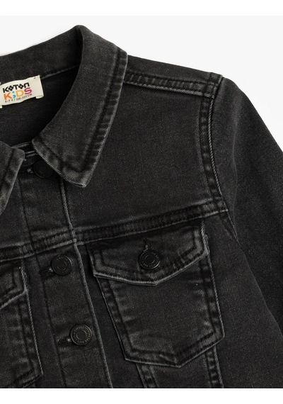 Koton Pamuklu Uzun Kollu Düğmeli Denim Ceket Siyah 5skg20008ad Siyah Koton Pamuklu Uzun Kollu Düğmeli Denim Ceket Siyah 5skg20008ad Siyah