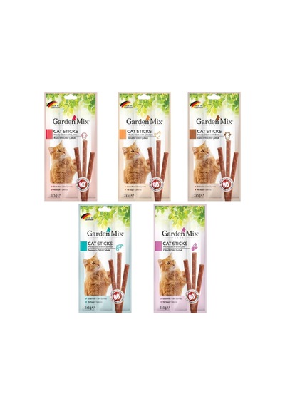 Gardenmix 5 Farklı Aromalı Kedi Ödül Çubuğu 5li Paket