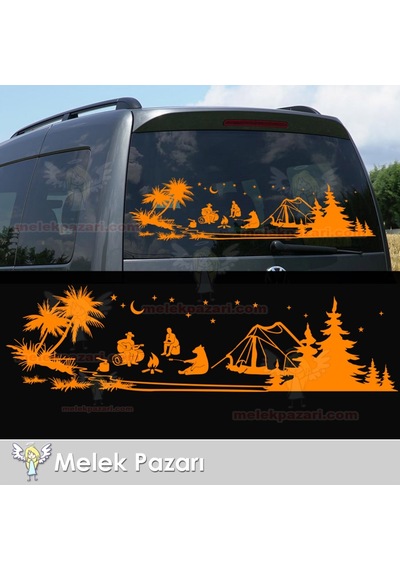 Çadır Kampı, Kapçı Ayı, Kamp Karavan Sticker