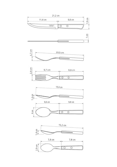 Ayrex Churrasco 21199/905 Çatal, Kaşık, Biftek-steak Bıçağı Seti 24 Lü Kutu Genel