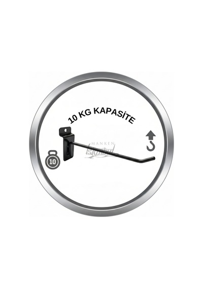 Kanallı Pano Kancası 30 Cm Kauçuklu Siyah Delüx 10 Kg Kapasiteli Mağaza Raf Askı Kancası 100 Adet