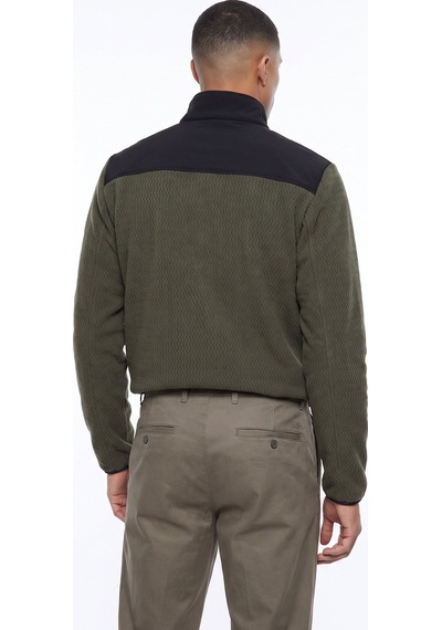 Discovery Expedition D6wm-swt3746 Haki Dik Yaka Jakarlı Erkek Polar Sweatshırt