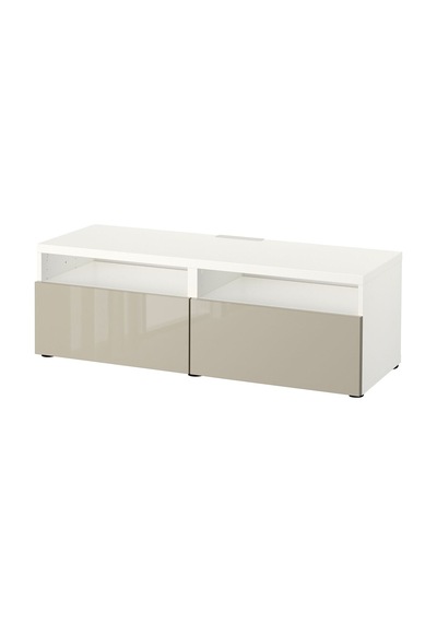 Tv Sehpası, Beyaz-parlak Cila-bej, 120x42x39 Cm, Selsvıken, Fren Raylı Beyaz Tv Sehpası, Beyaz-parlak Cila-bej, 120x42x39 Cm, Selsvıken, Fren Raylı Beyaz