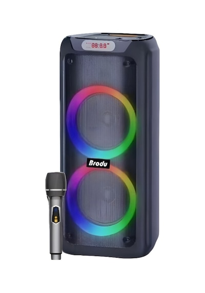 Büyük Boy Kablosuz Mikrofonlu Bluetooth Hoparlör Şarjlı Kablosuz Ses Bombası Speaker