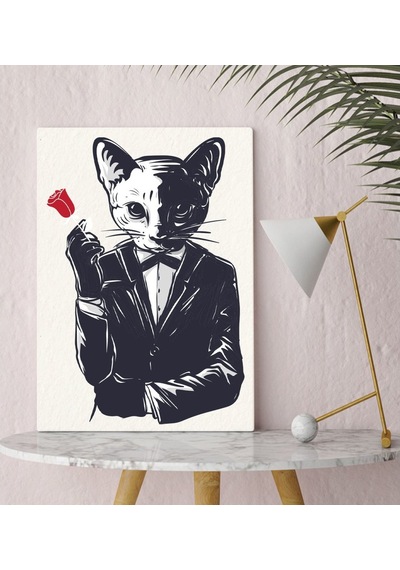 Bk Gift Godfather Cat Tasarımlı Kanvas Tablo 30X50Cm-1