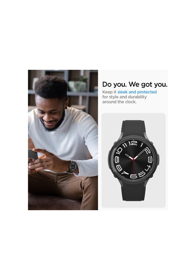 Galaxy Watch 6 Classic 43mm İle Uyumlu Kılıf Liquid Air Matte Black - Acs06395 Çok Renkli