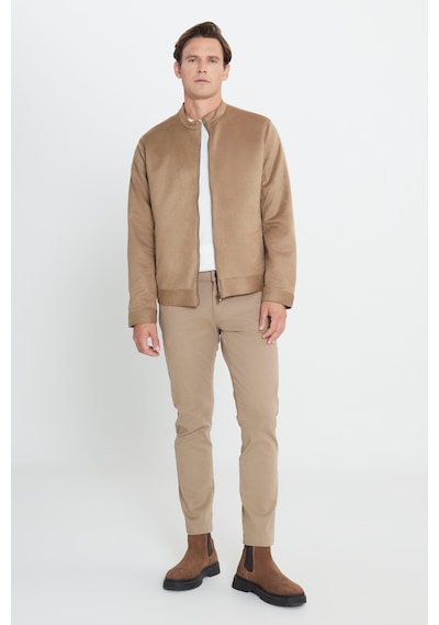 Ac&Co / Altınyıldız Classics  Erkek Bej Standart Fit Normal Kesim Dik Yaka Mont Bej